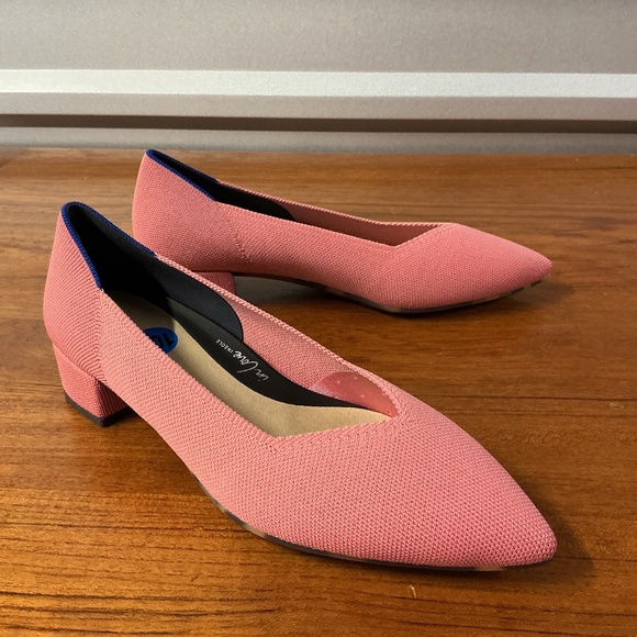 Rothy’s Women The High Point Tulip Pink Knit Pointer Toe Heel Size 10.5 - Picture 1 of 8